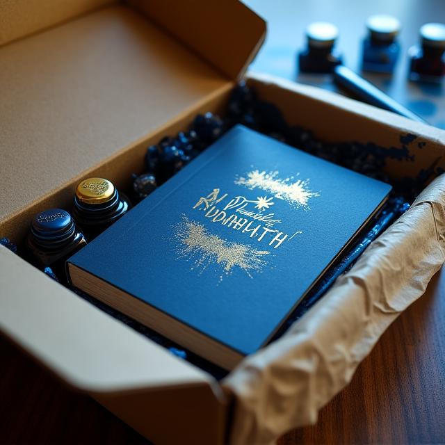 A beautifully curated November artist kit featuring indigo inks and starry washi tape