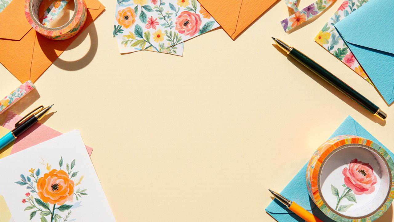 A colorful spread of artistic stationery and greeting cards